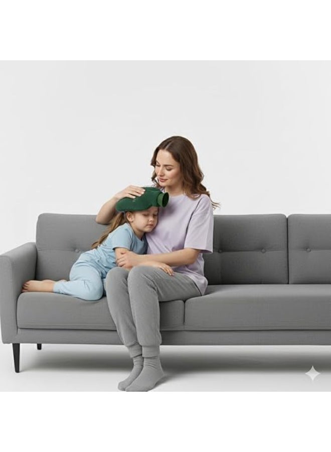 كيس ماء ساخن وبارد 2.5 لتر – زجاجة مطاطية للحرارة لتخفيف الآلام والتشنّجات، ممتاز لألم الدورة وآلام العضلات والمفاصل – آمن للاستخدام العائلي - Image 3